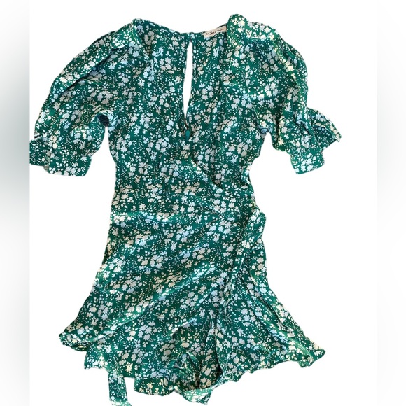 For Love and Lemons Zamira Floral Romper in Green Size XS - Picture 7 of 7